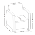 4-sits (2: a ålder) PP-soffaset utomhus